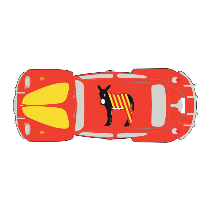 Autocollant Coccinelle voiture dos Catalan sticker adhesif