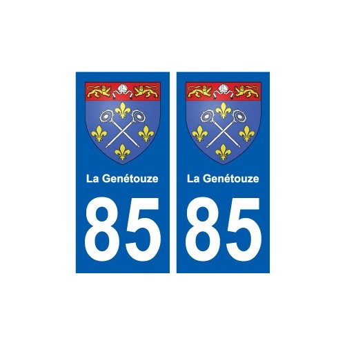 85 Pouzauges escudo de armas de la etiqueta engomada de la placa de pegatinas de la ciudad