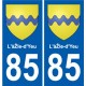 85 Pouzauges coat of arms sticker plate stickers city