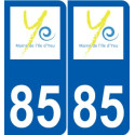 85 Pouzauges logotipo de la etiqueta engomada de la placa de pegatinas de la ciudad