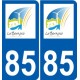 85 Pouzauges logotipo de la etiqueta engomada de la placa de pegatinas de la ciudad