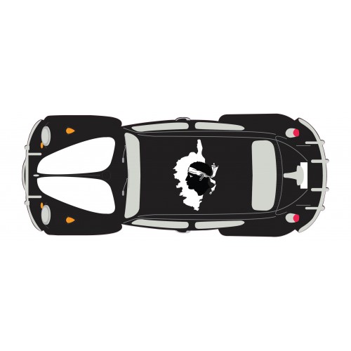 Autocollant Coccinelle voiture dos Corse Corsica 2 sticker adhesif