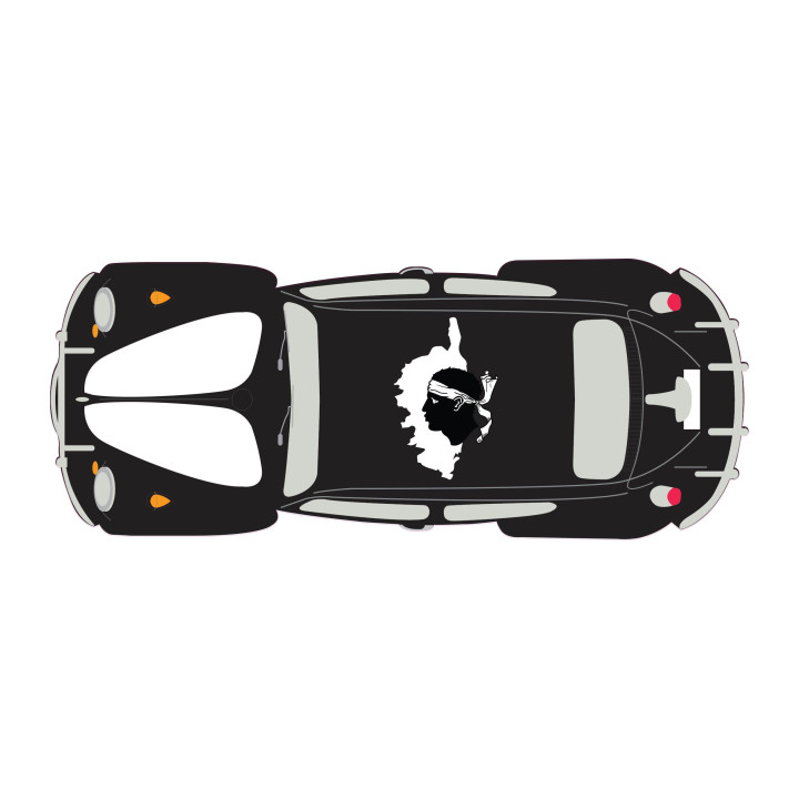 Autocollant Coccinelle voiture dos Corse Corsica 2 sticker adhesif