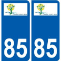85 Pouzauges logotipo de la etiqueta engomada de la placa de pegatinas de la ciudad