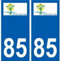 85 Pouzauges logotipo de la etiqueta engomada de la placa de pegatinas de la ciudad