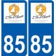 85 Pouzauges logotipo de la etiqueta engomada de la placa de pegatinas de la ciudad