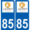 85 Pouzauges logotipo de la etiqueta engomada de la placa de pegatinas de la ciudad
