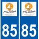 85 Pouzauges logotipo de la etiqueta engomada de la placa de pegatinas de la ciudad