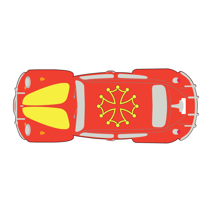 Autocollant Coccinelle voiture dos Occitan sticker adhesif