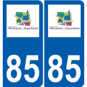 85 Pouzauges logotipo de la etiqueta engomada de la placa de pegatinas de la ciudad
