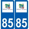 85 Pouzauges logotipo de la etiqueta engomada de la placa de pegatinas de la ciudad