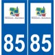 85 Pouzauges logotipo de la etiqueta engomada de la placa de pegatinas de la ciudad