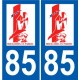 85 Pouzauges logotipo de la etiqueta engomada de la placa de pegatinas de la ciudad