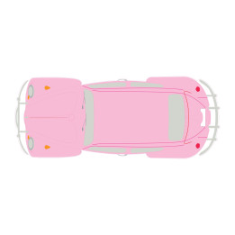 Autocollant Coccinelle voiture dos couleur rose sticker adhesif