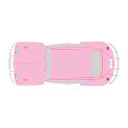 Autocollant Coccinelle voiture dos couleur rose sticker adhesif