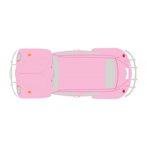 Autocollant Coccinelle voiture dos couleur rose sticker adhesif