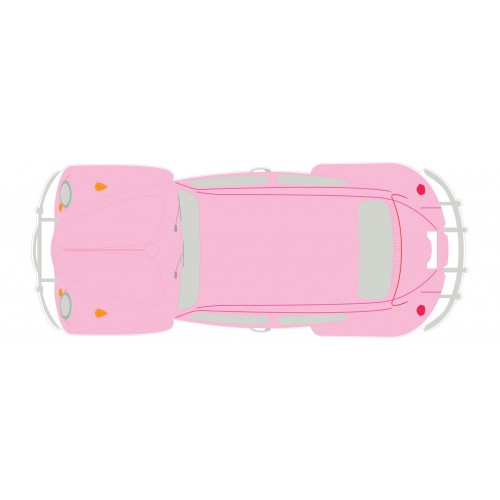 Autocollant Coccinelle voiture dos couleur rose sticker adhesif