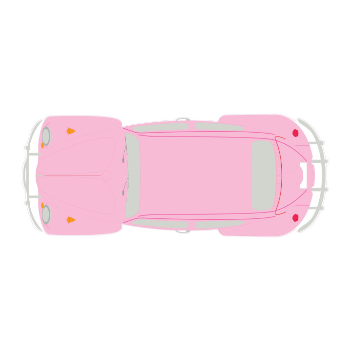 Autocollant Coccinelle voiture dos couleur rose sticker adhesif