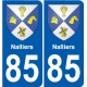 85 Pouzauges escudo de armas de la etiqueta engomada de la placa de pegatinas de la ciudad