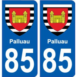 85 Pouzauges escudo de armas de la etiqueta engomada de la placa de pegatinas de la ciudad