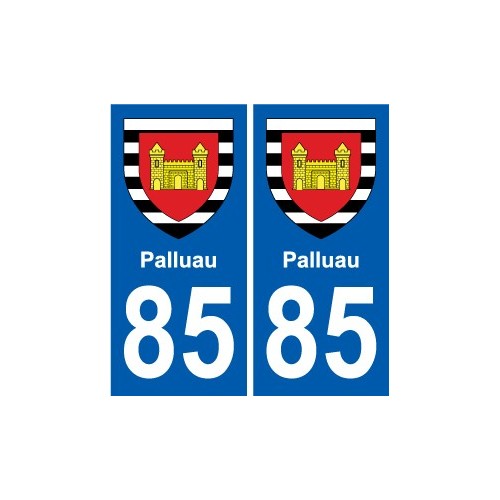 85 Pouzauges escudo de armas de la etiqueta engomada de la placa de pegatinas de la ciudad