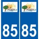 85 Pouzauges logotipo de la etiqueta engomada de la placa de pegatinas de la ciudad