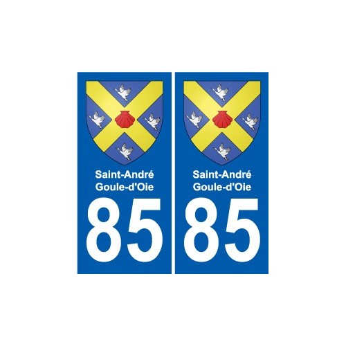 85 Pouzauges escudo de armas de la etiqueta engomada de la placa de pegatinas de la ciudad