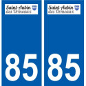 85 Pouzauges logotipo de la etiqueta engomada de la placa de pegatinas de la ciudad