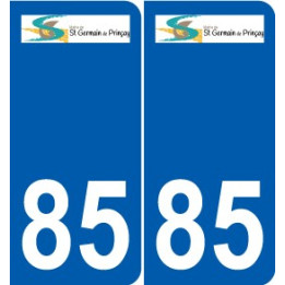 85 Pouzauges logotipo de la etiqueta engomada de la placa de pegatinas de la ciudad