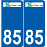 85 Pouzauges logotipo de la etiqueta engomada de la placa de pegatinas de la ciudad