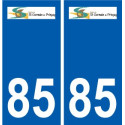85 Pouzauges logotipo de la etiqueta engomada de la placa de pegatinas de la ciudad