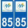 85 Pouzauges logotipo de la etiqueta engomada de la placa de pegatinas de la ciudad