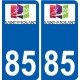 85 Pouzauges logotipo de la etiqueta engomada de la placa de pegatinas de la ciudad