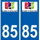 85 Pouzauges logotipo de la etiqueta engomada de la placa de pegatinas de la ciudad