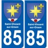 85 Pouzauges escudo de armas de la etiqueta engomada de la placa de pegatinas de la ciudad