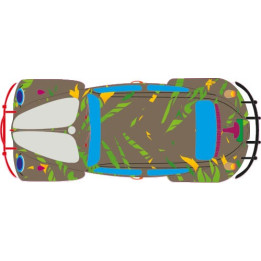 Autocollant Coccinelle voiture dos Jungle sticker adhesif