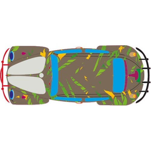 Autocollant Coccinelle voiture dos Jungle sticker adhesif