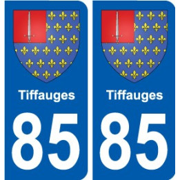 85 Pouzauges escudo de armas de la etiqueta engomada de la placa de pegatinas de la ciudad