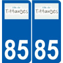 85 Pouzauges logo autocollant plaque stickers ville