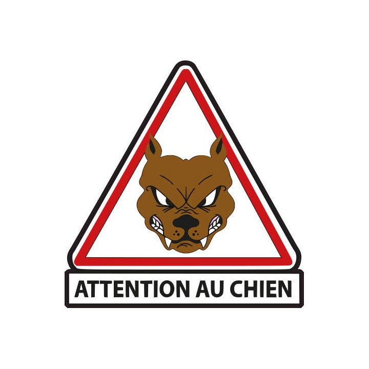Attention au chien autocollant sticker adhesif