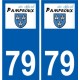 79 Niort logotipo de la etiqueta engomada de la placa de pegatinas de la ciudad