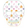 Autocollant tête de mort symboles couleur skull sticker