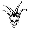 Tête de mort harlequin -  autocollant sticker adhésif