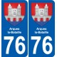 76 Harfleur blason autocollant plaque stickers ville