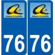 76 Harfleur logotipo de la etiqueta engomada de la placa de pegatinas de la ciudad