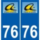 76 Harfleur logo autocollant plaque stickers ville