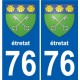 76 Harfleur blason autocollant plaque stickers ville