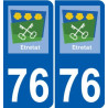 76 Harfleur logotipo de la etiqueta engomada de la placa de pegatinas de la ciudad