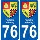 76 Harfleur blason autocollant plaque stickers ville