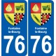76 Harfleur escudo de armas de la etiqueta engomada de la placa de pegatinas de la ciudad